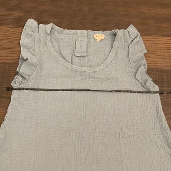 Pol Woven Blouse with round raw-edge neckline, ruffle detailing on the armhole - Picture 11 of 12